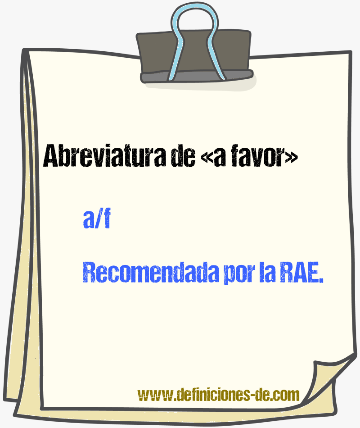 Abreviaturas de a favor