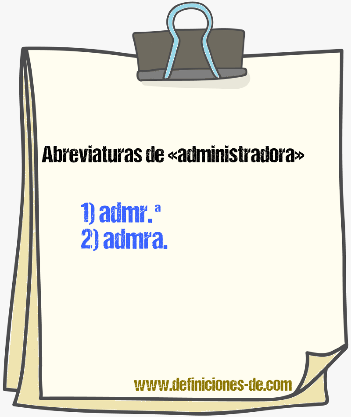 Abreviaturas de administradora