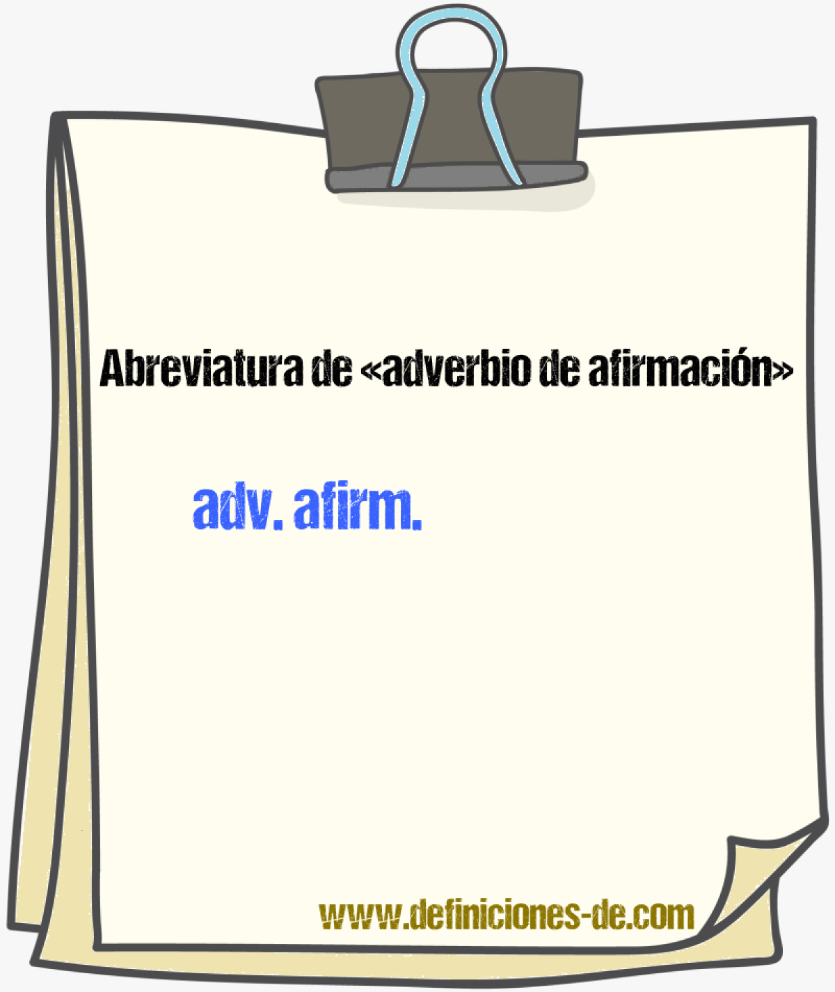 Abreviaturas de adverbio de afirmacin