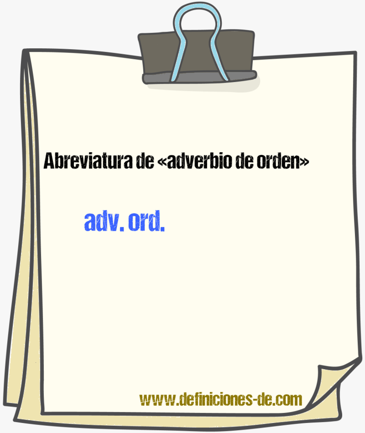 Abreviaturas de adverbio de orden