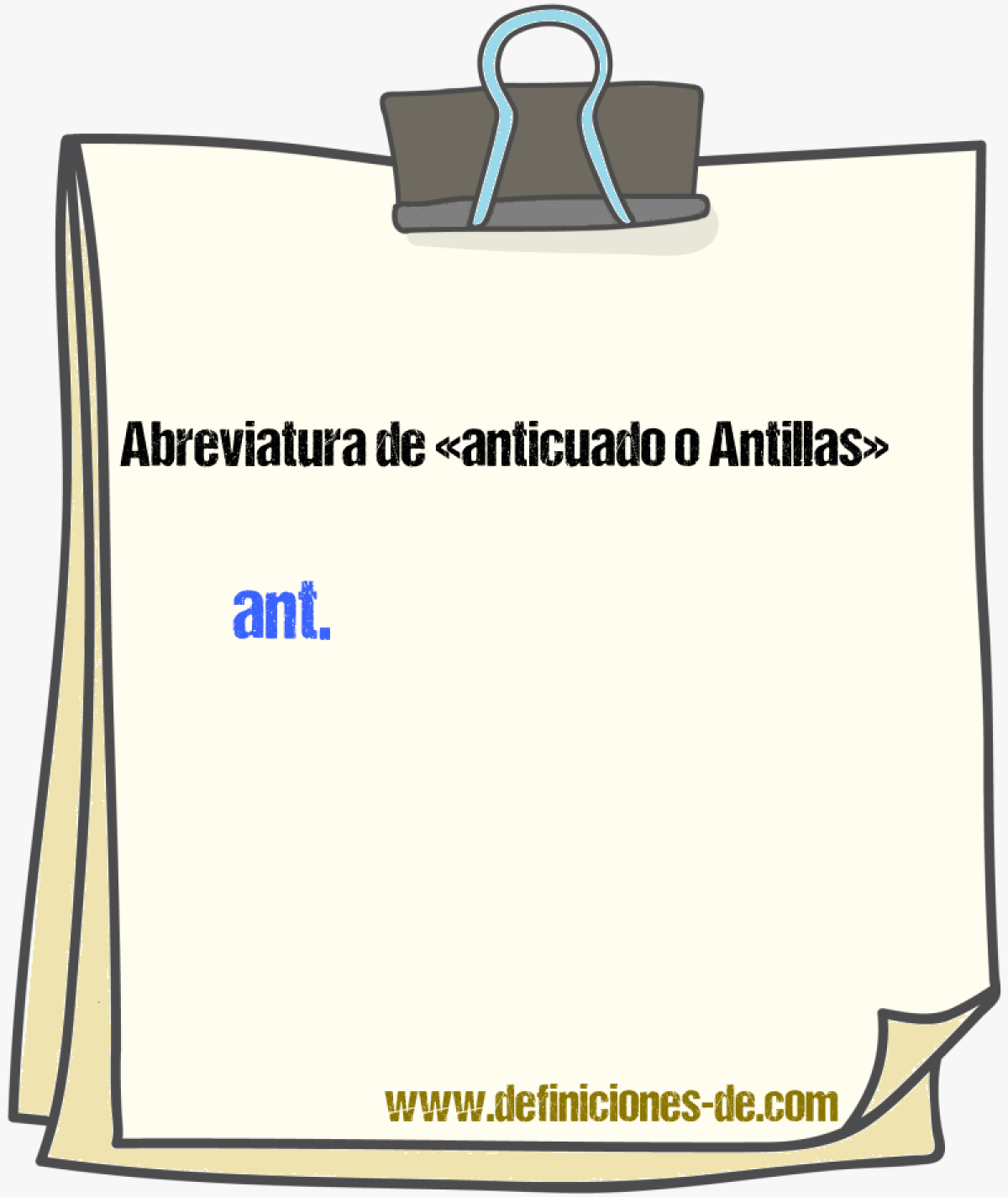 Abreviaturas de anticuado o Antillas