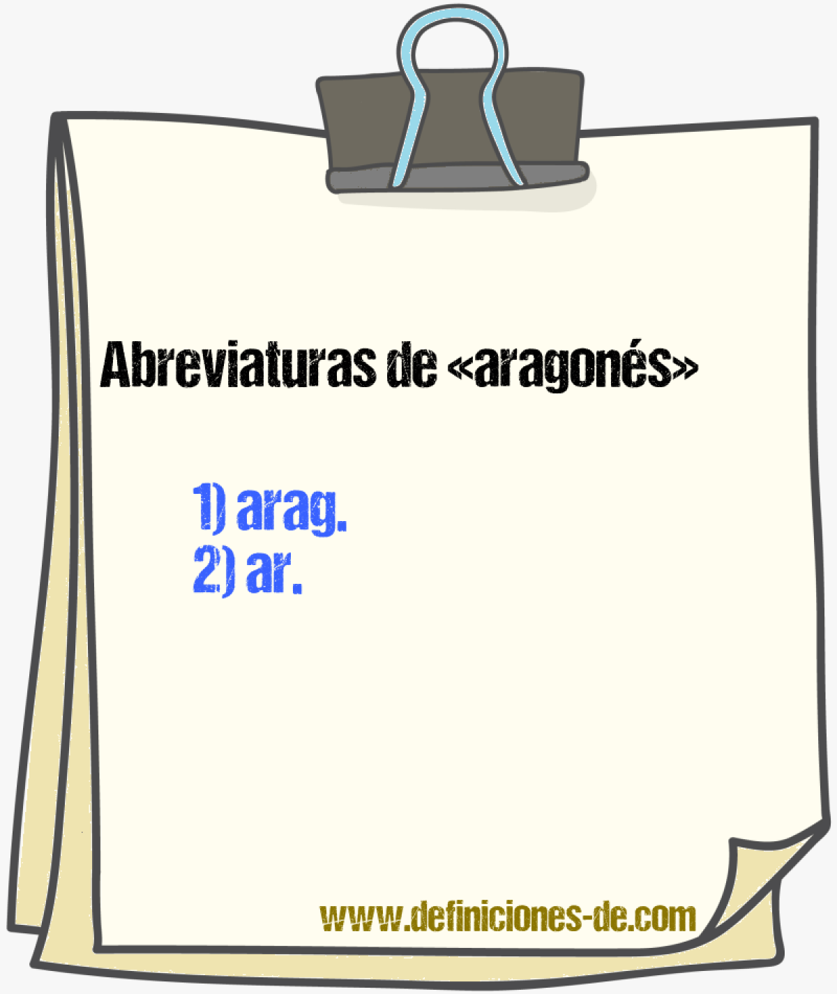 Abreviaturas de aragons