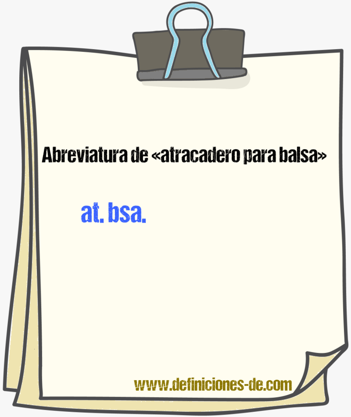 Abreviaturas de atracadero para balsa