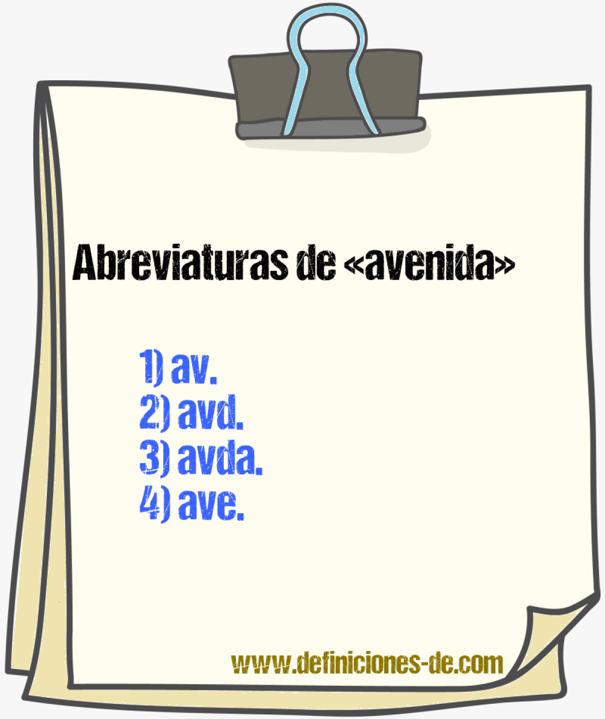 Abreviaturas de avenida