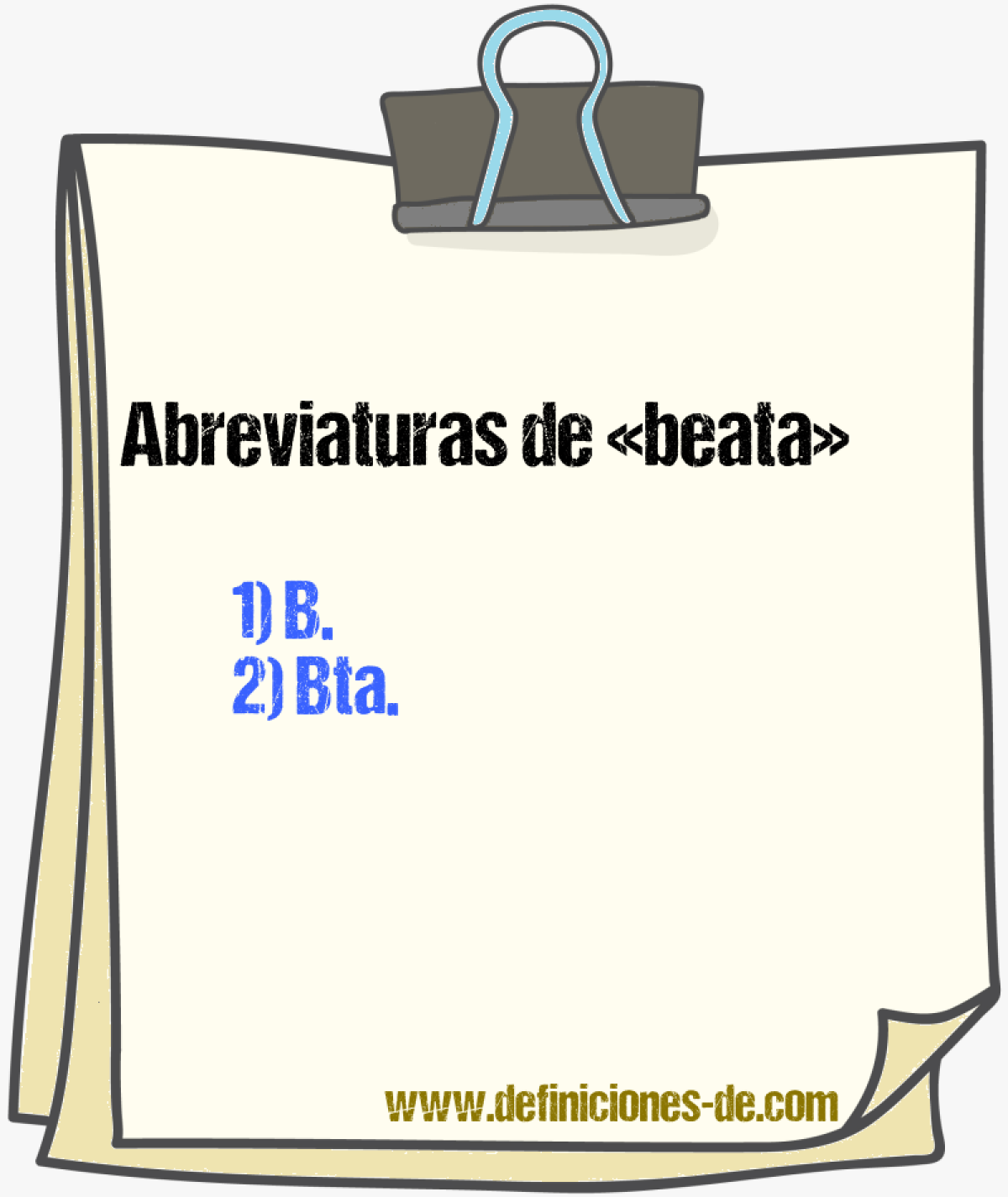 Abreviaturas de beata