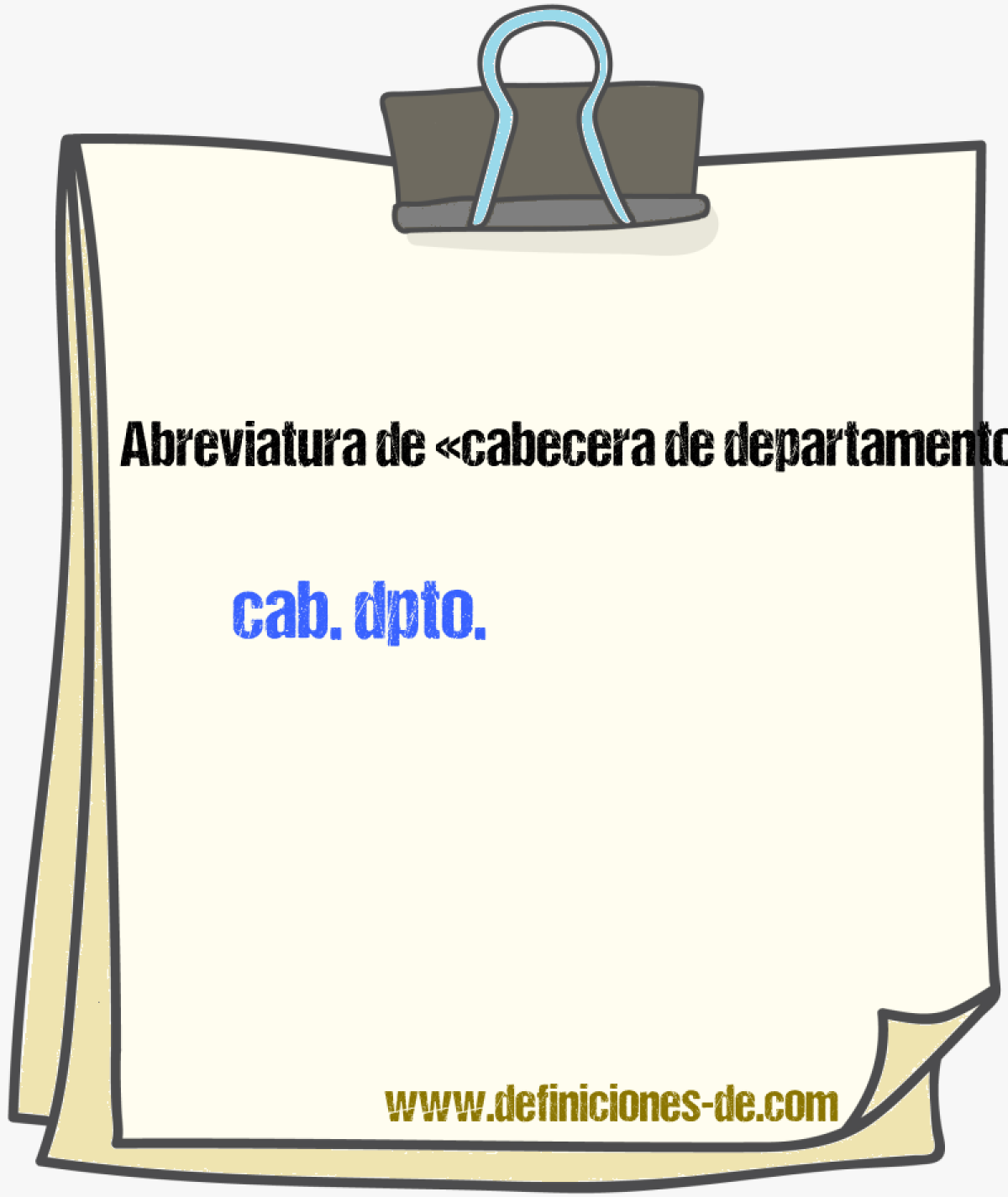 Abreviaturas de cabecera de departamento