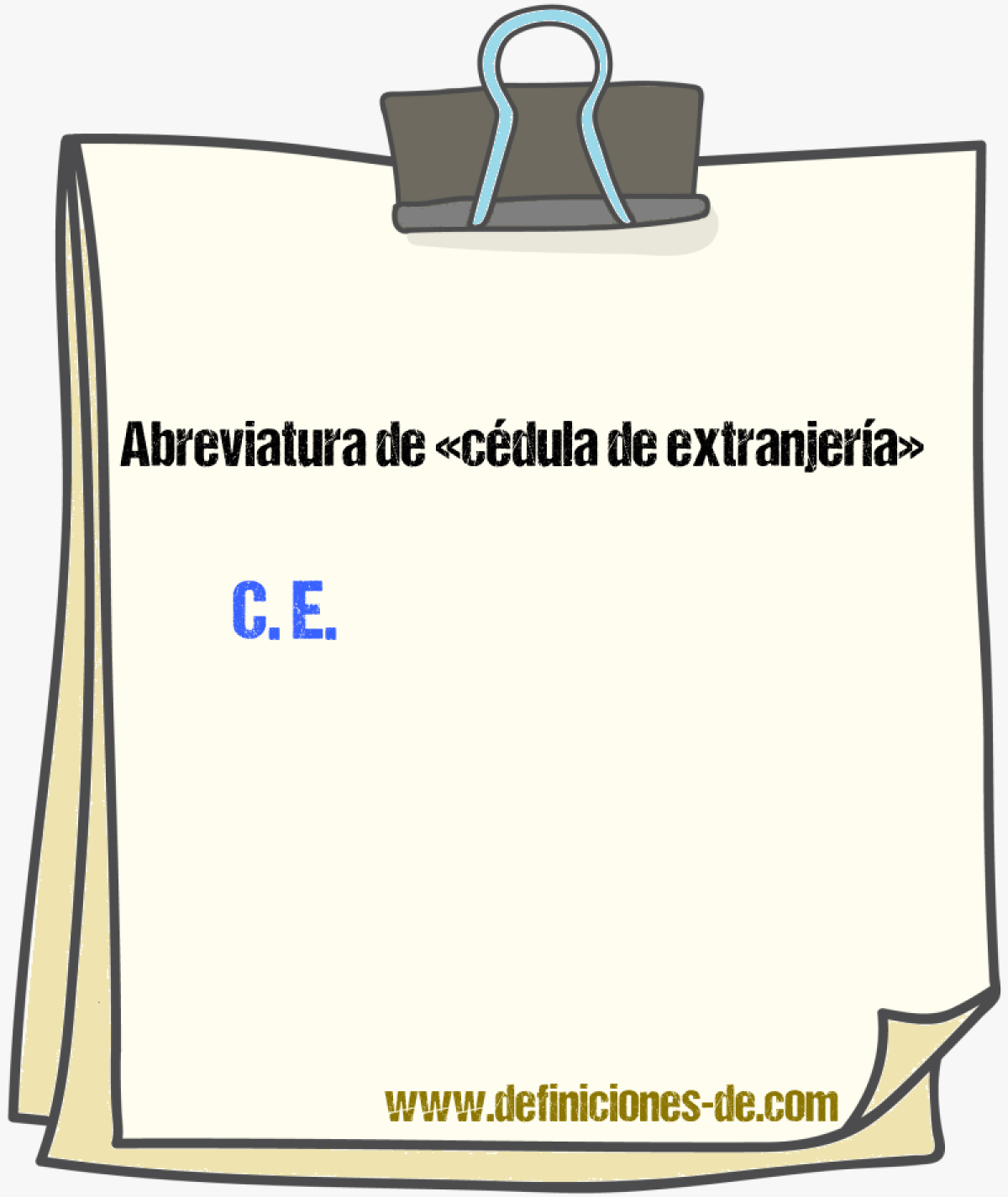 Abreviaturas de cdula de extranjera