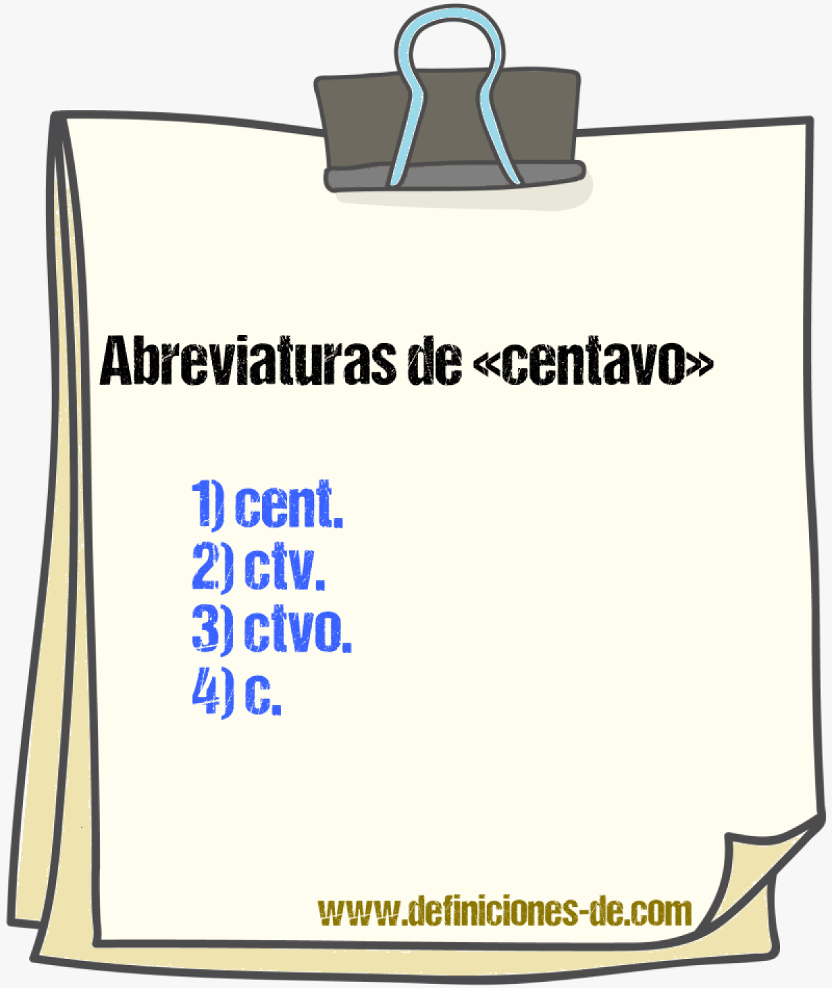 Abreviaturas de centavo