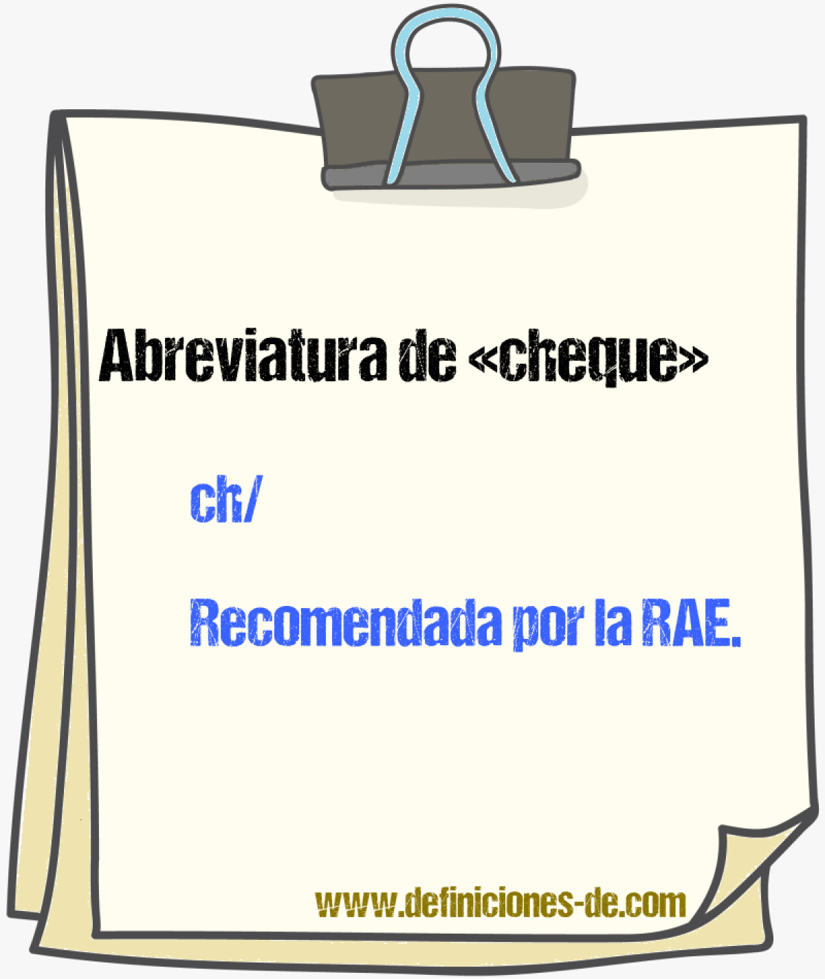 Abreviaturas de cheque