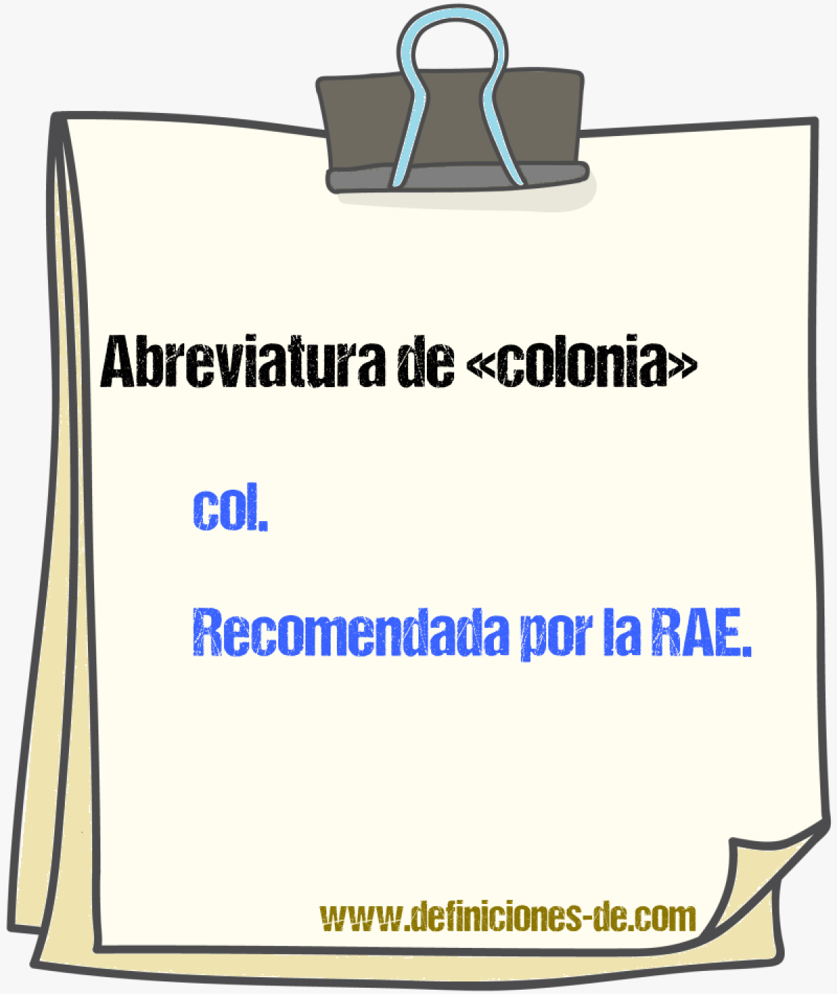 Abreviaturas de colonia