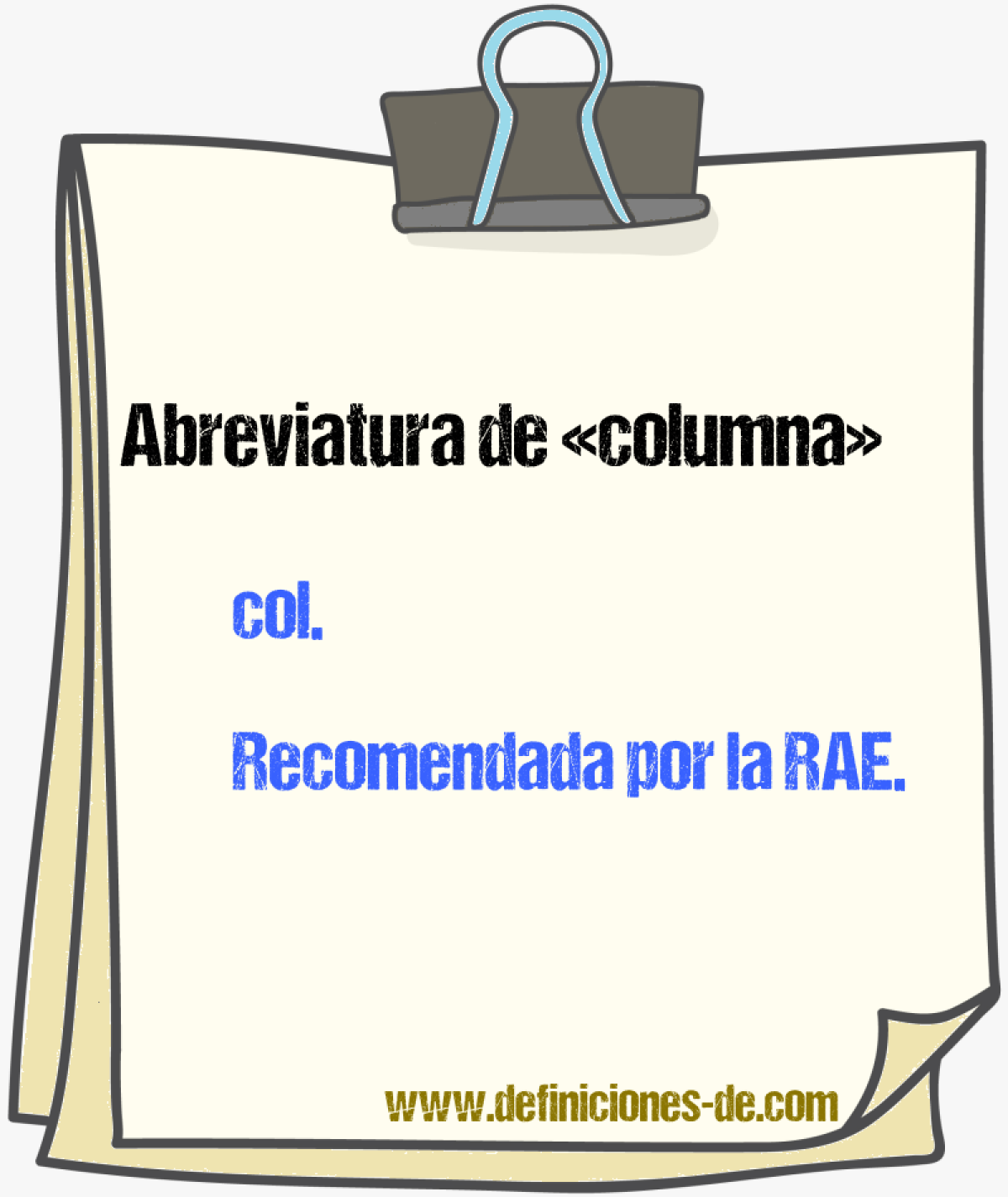 Abreviaturas de columna