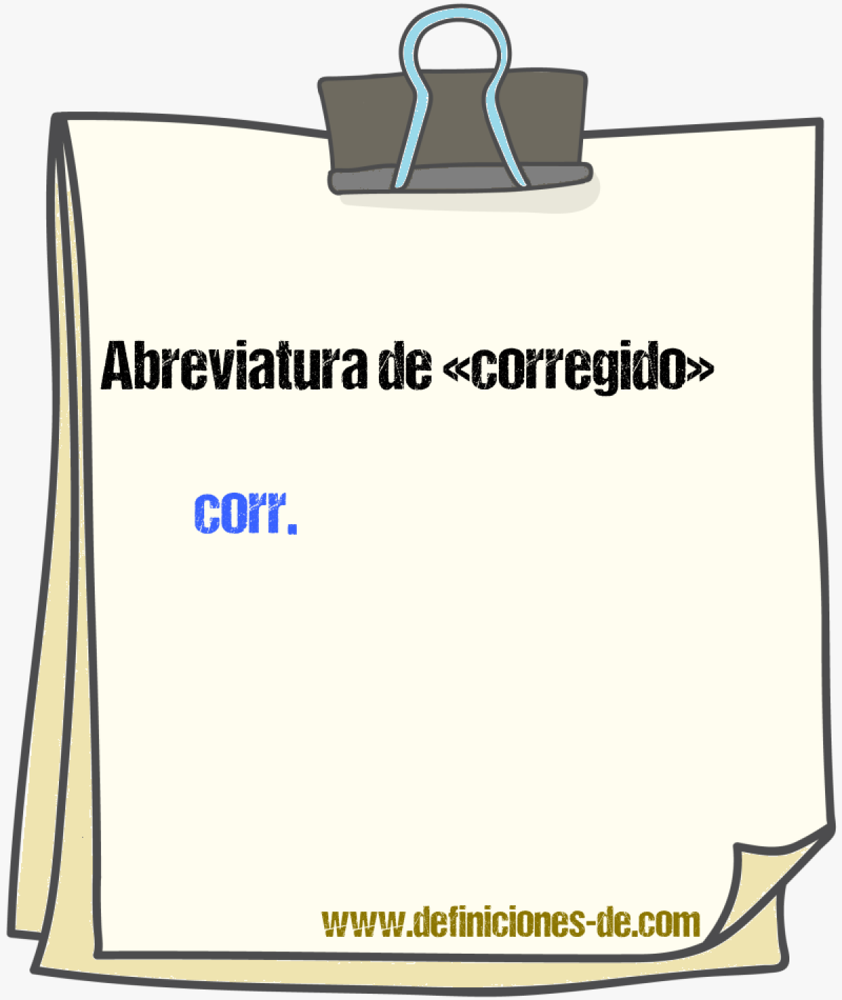 Abreviaturas de corregido