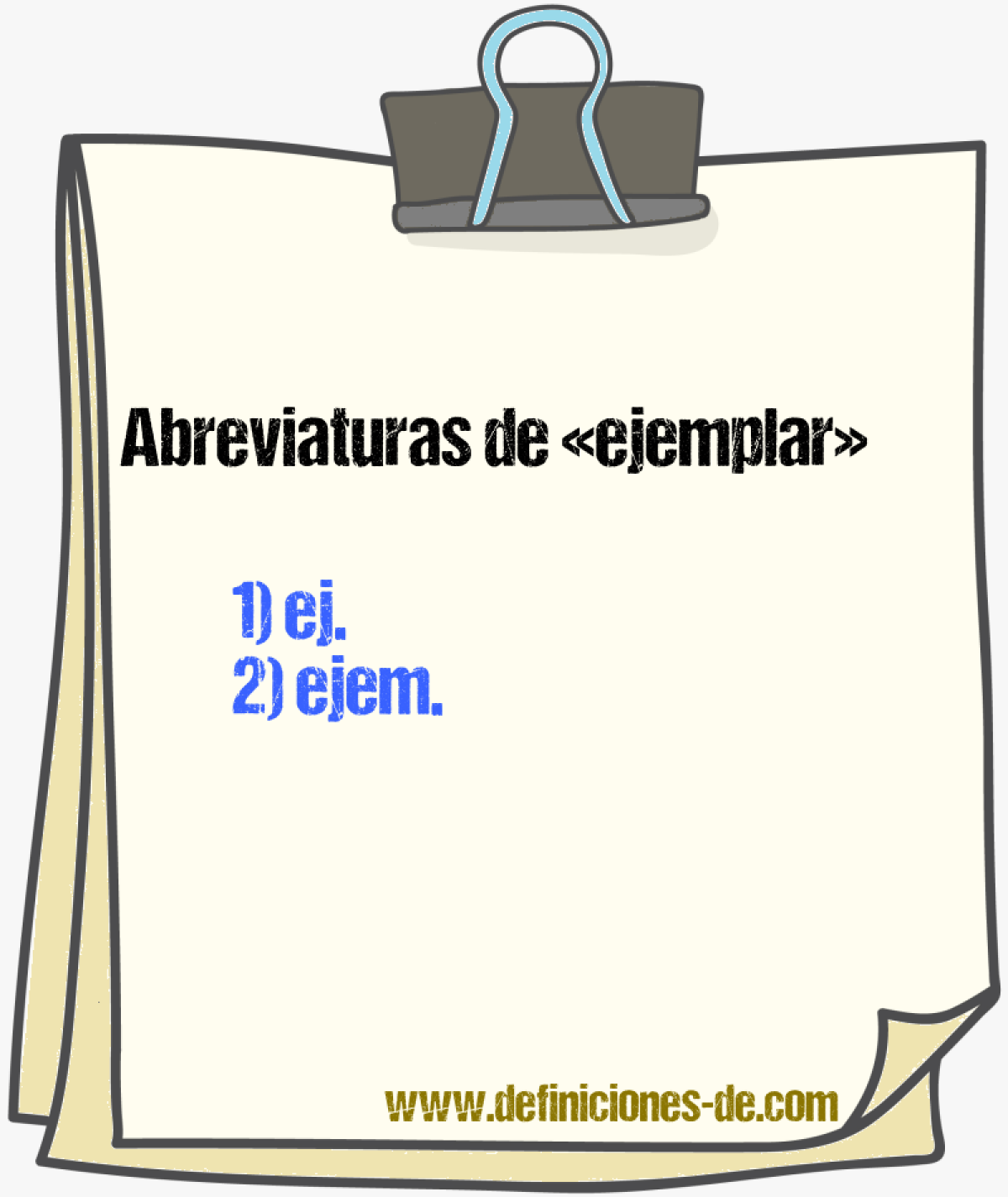 Abreviaturas de ejemplar