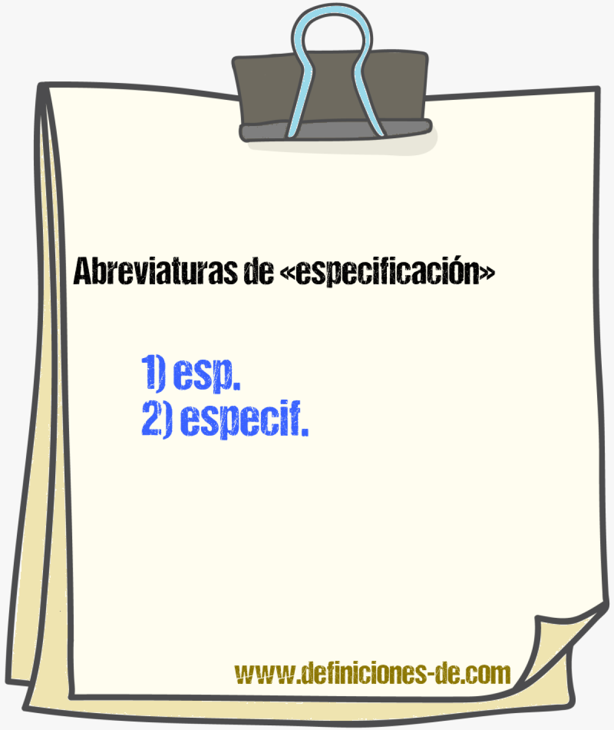 Abreviaturas de especificacin