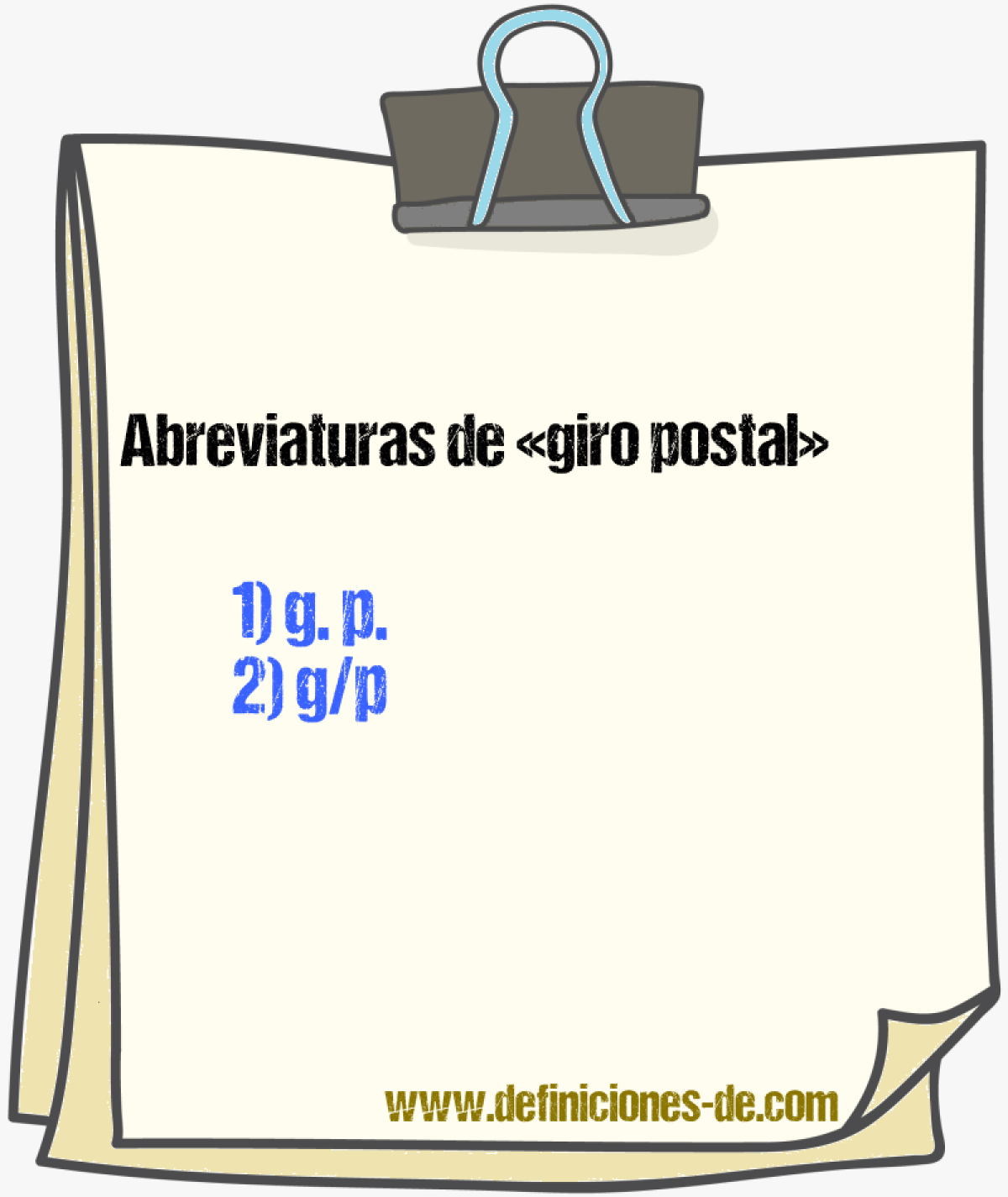 Abreviaturas de giro postal