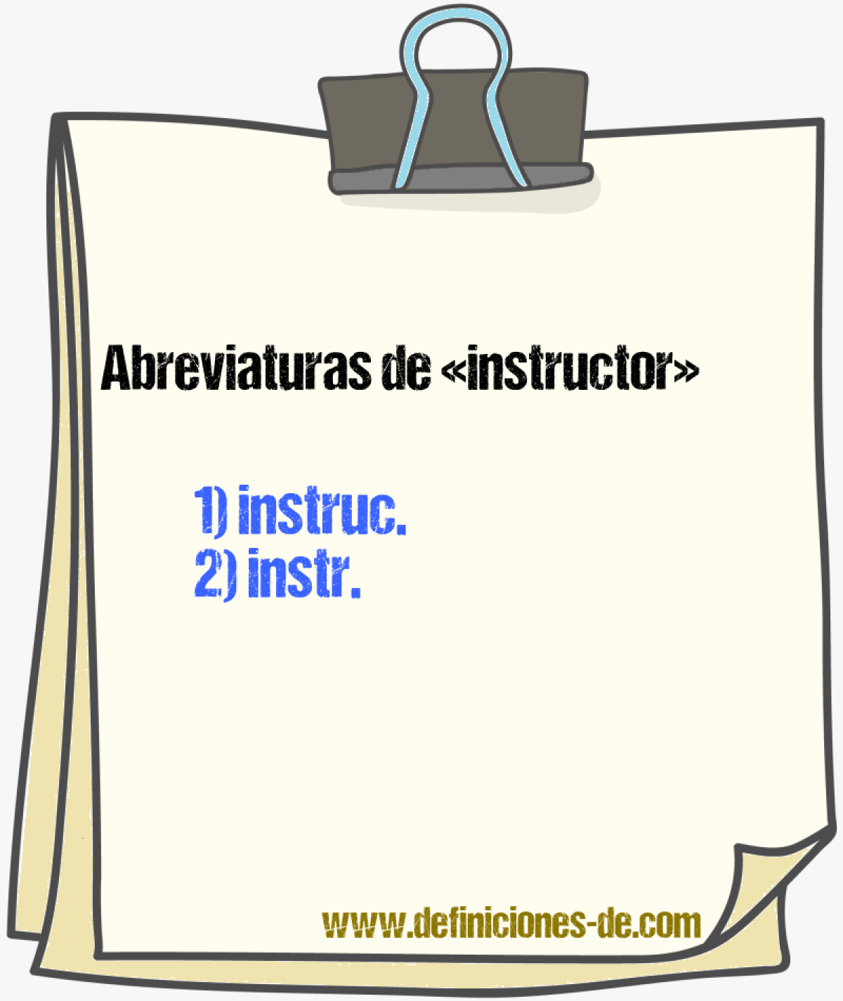 Abreviaturas de instructor