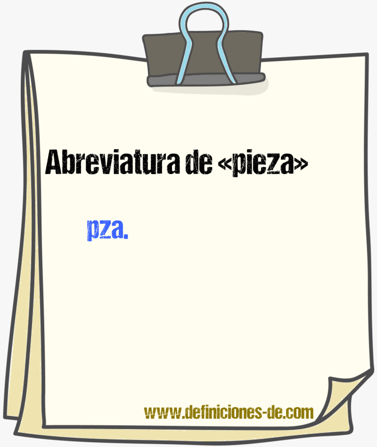 Abreviaturas de pieza