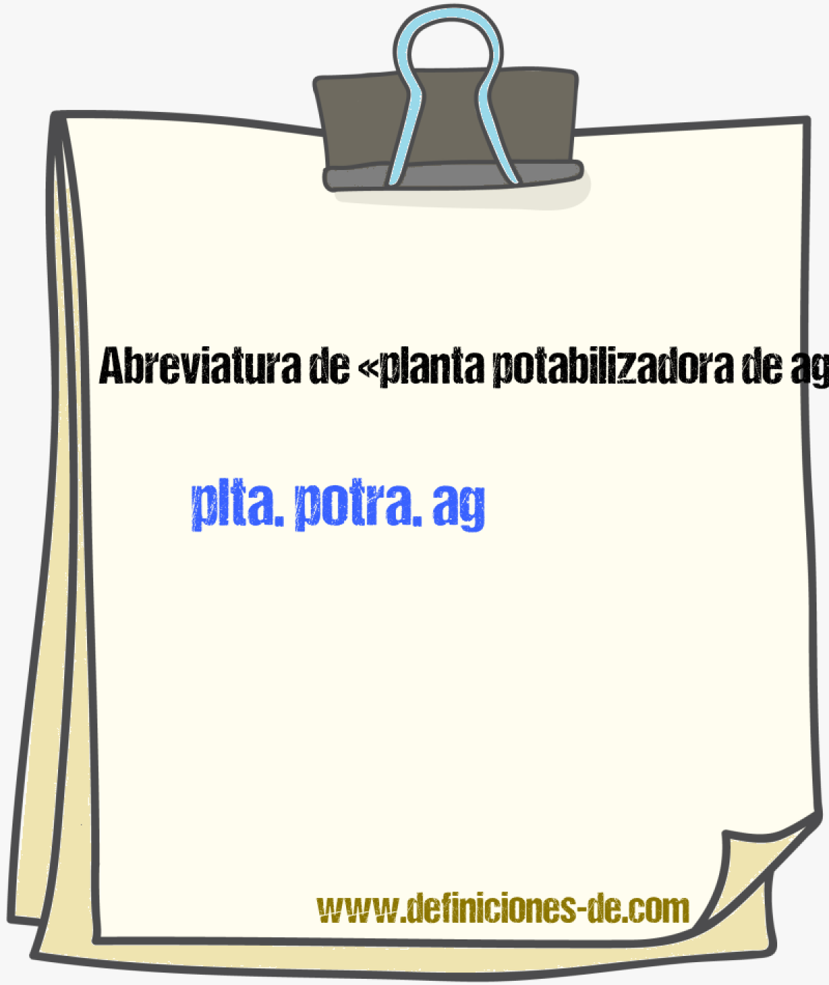 Abreviaturas de planta potabilizadora de agua