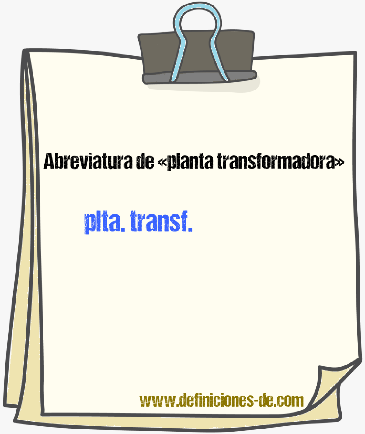 Abreviaturas de planta transformadora