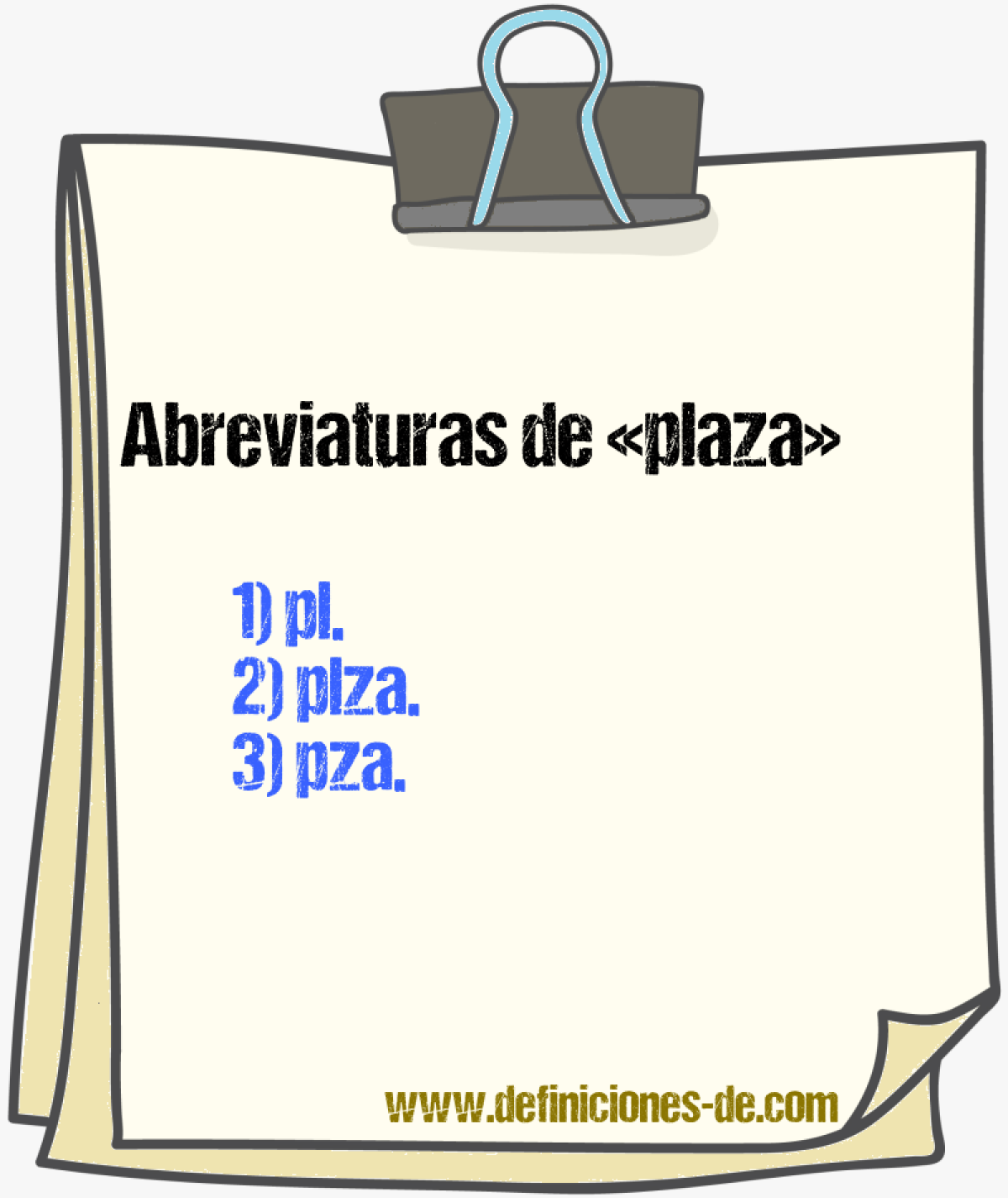 Abreviaturas de plaza