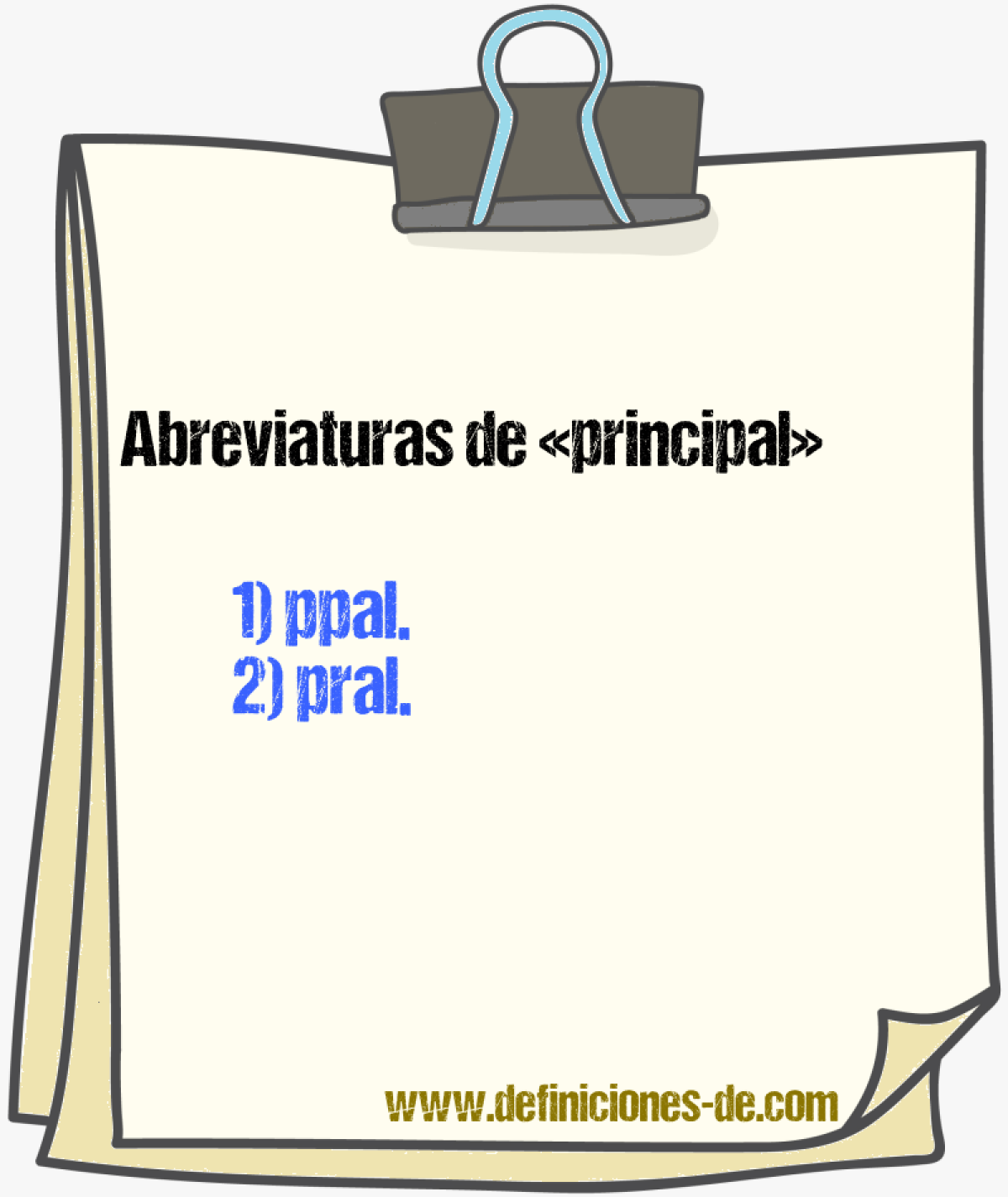 Abreviaturas de principal