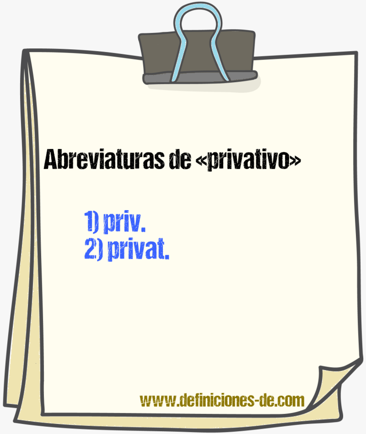 Abreviaturas de privativo