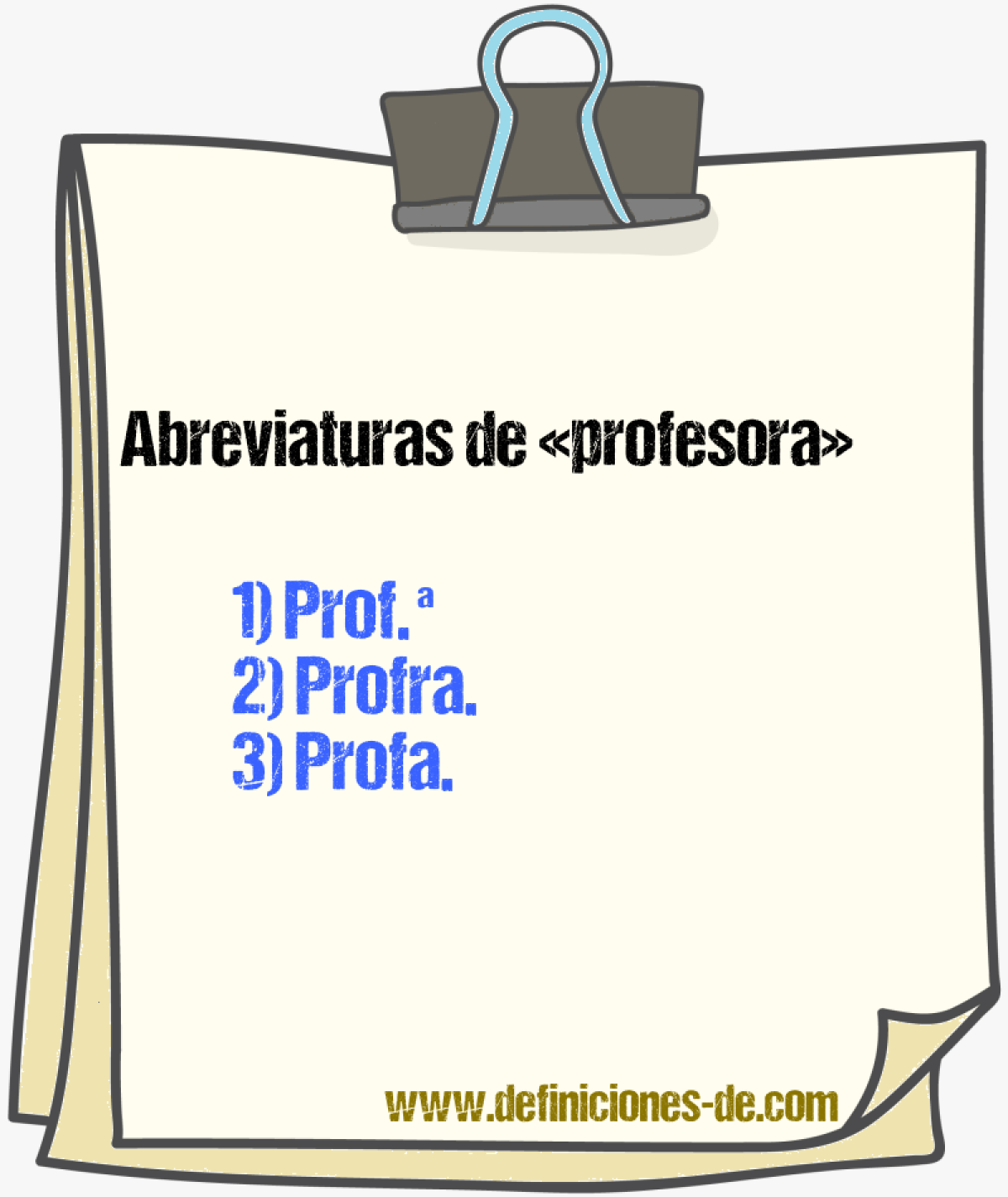 Abreviaturas de profesora