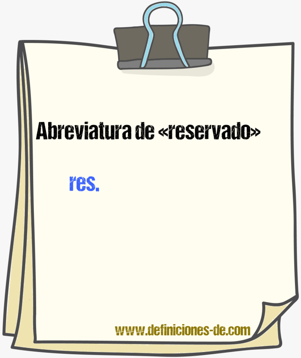 Abreviaturas de reservado