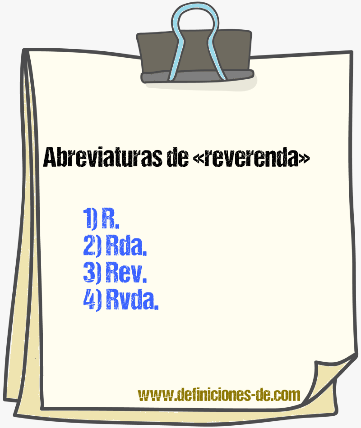 Abreviaturas de reverenda