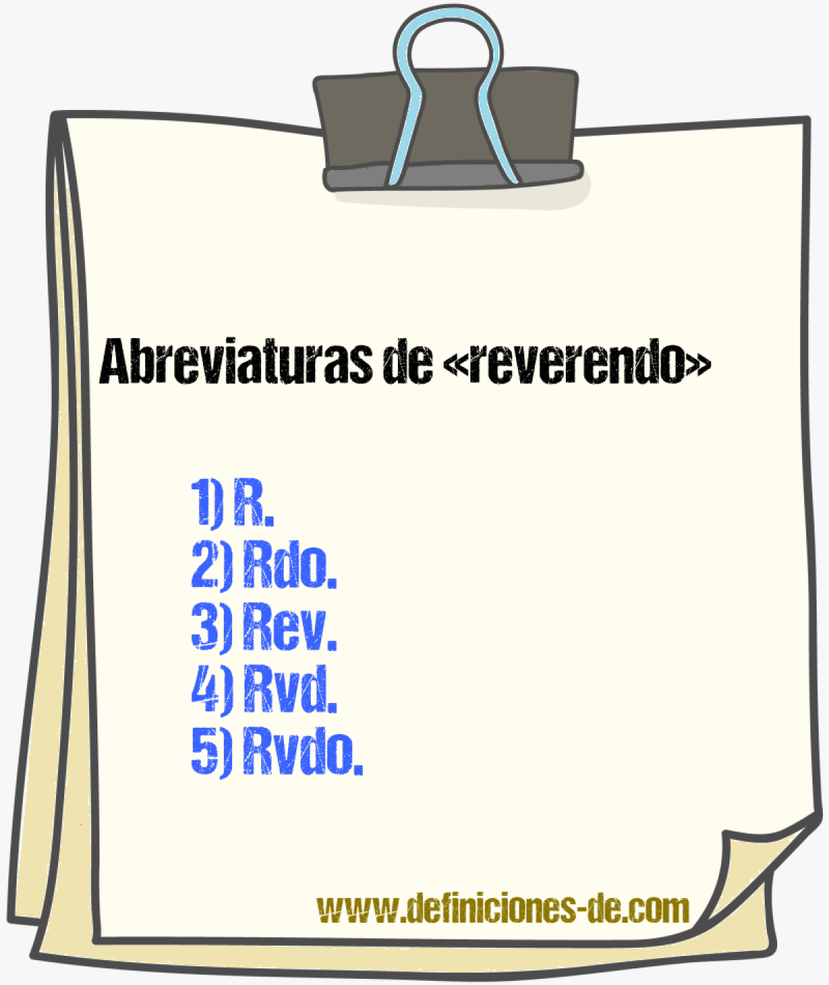 Abreviaturas de reverendo