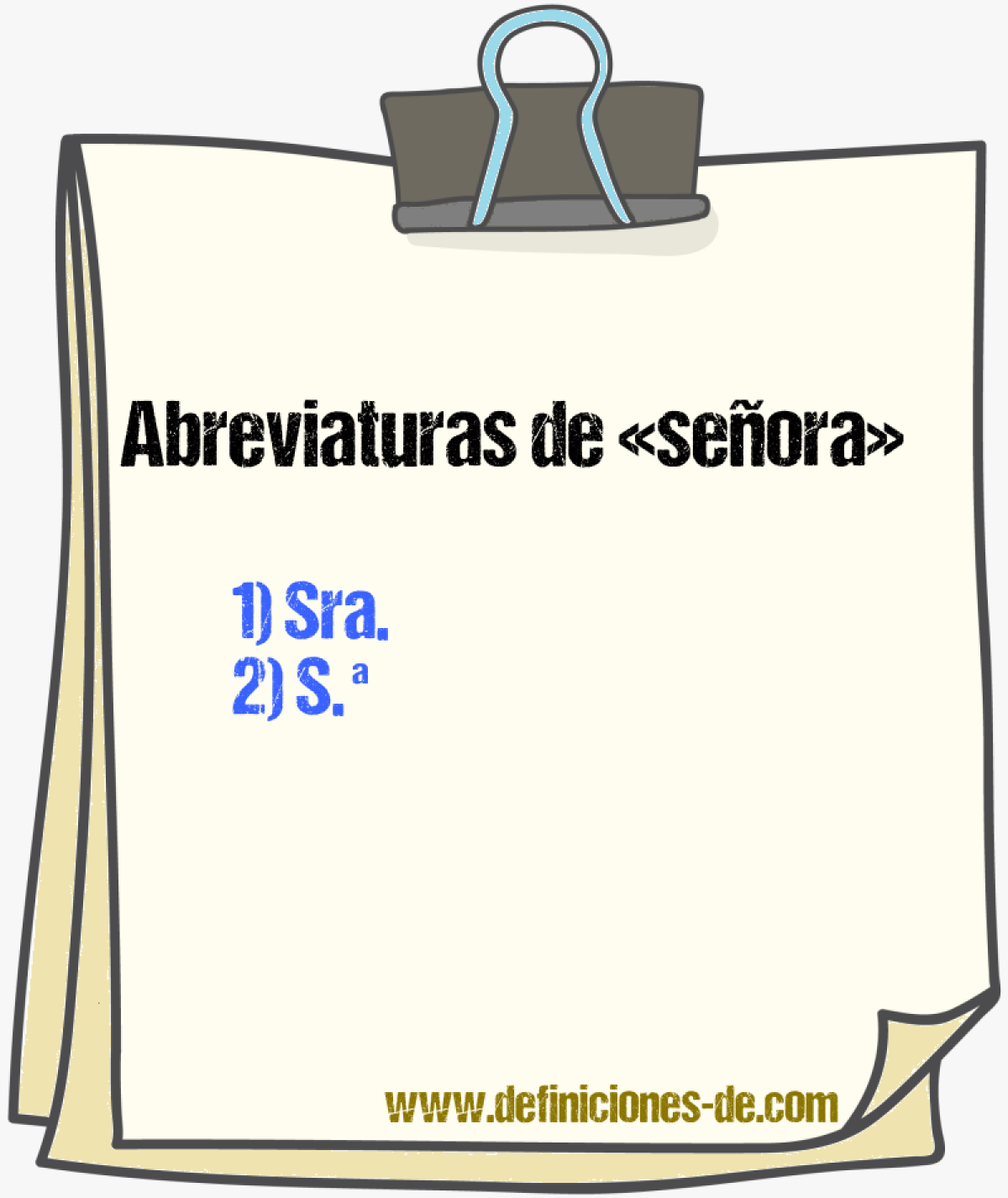 Abreviatura de «señora»