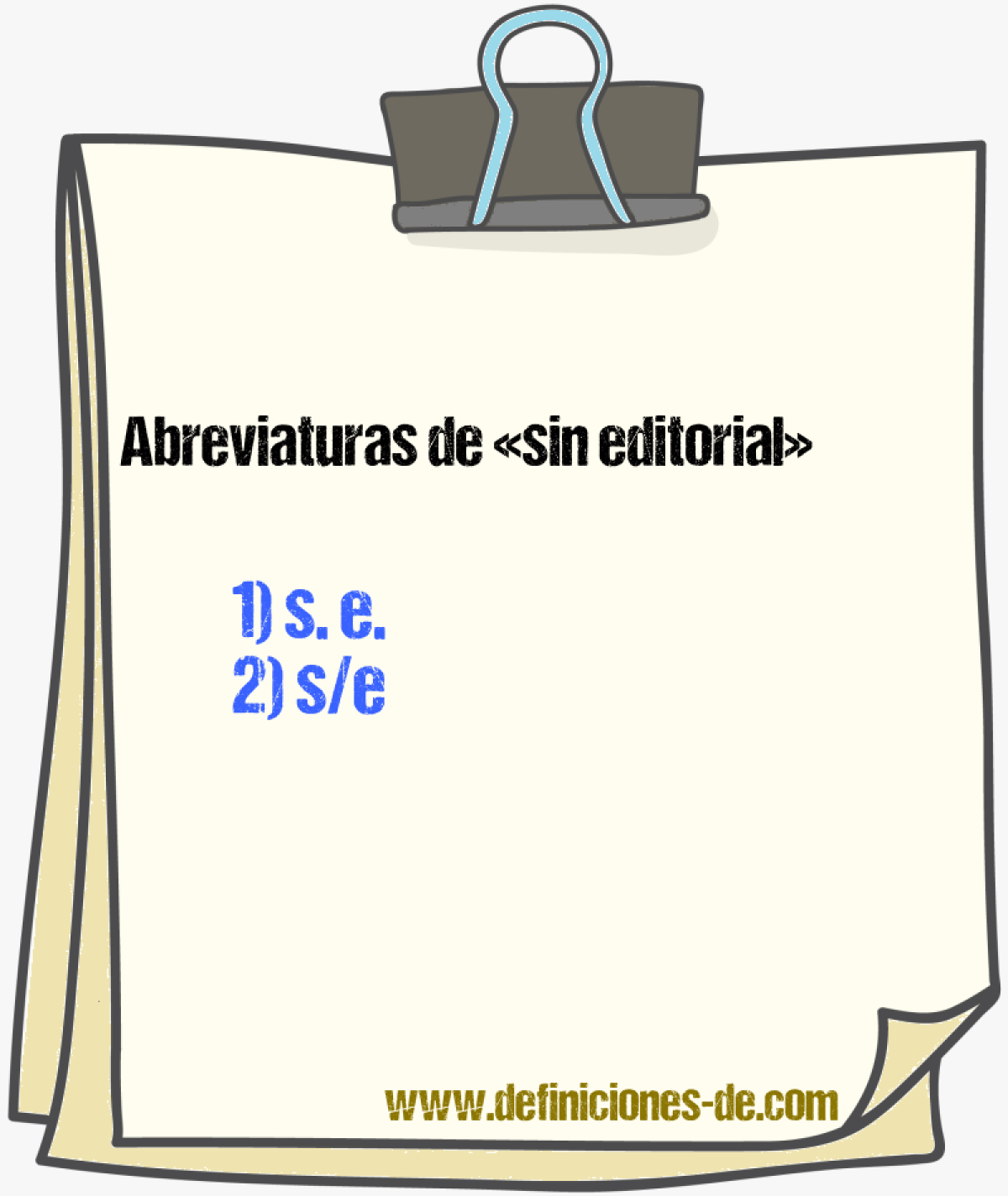 Abreviaturas de sin editorial