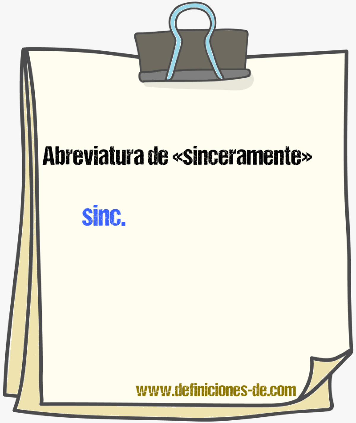 Abreviaturas de sinceramente