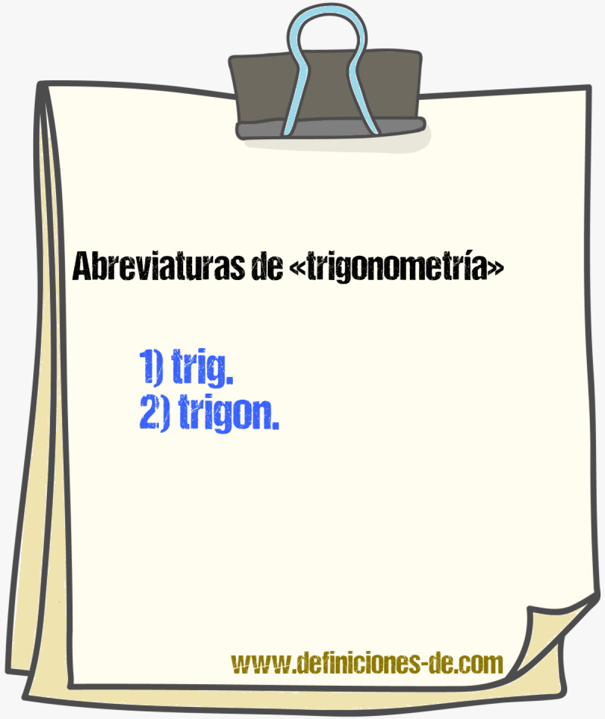 Abreviaturas de trigonometra