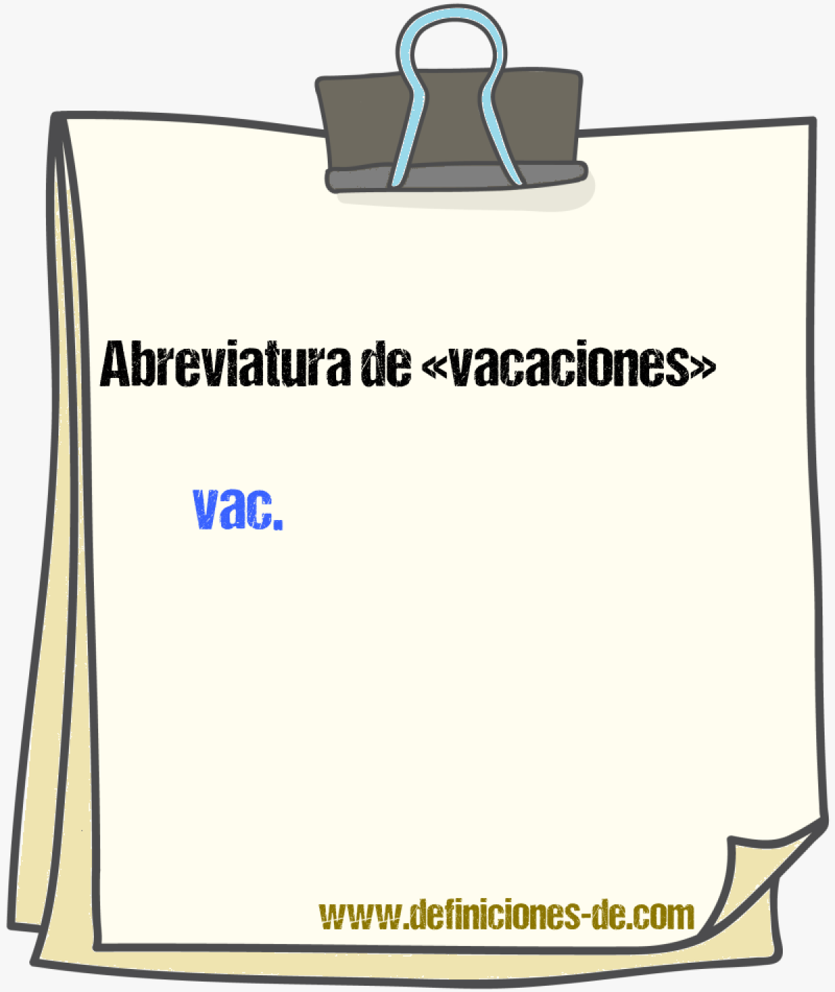 Abreviaturas de vacaciones