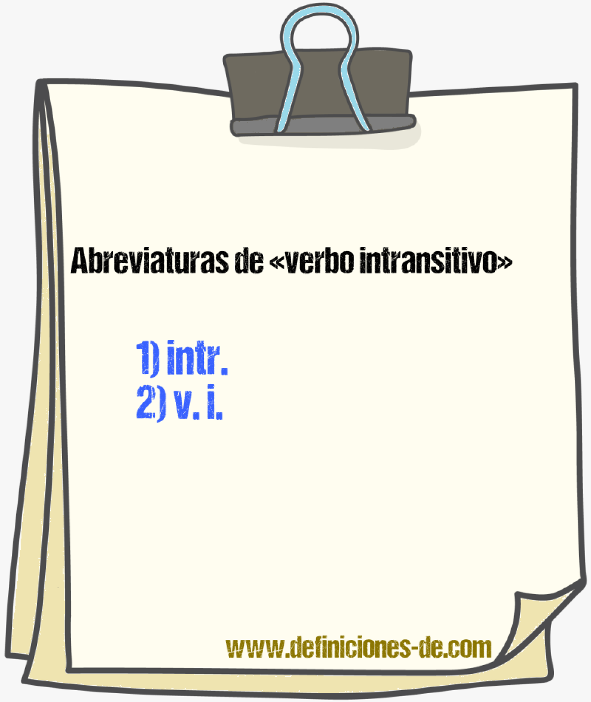 Abreviaturas de verbo intransitivo