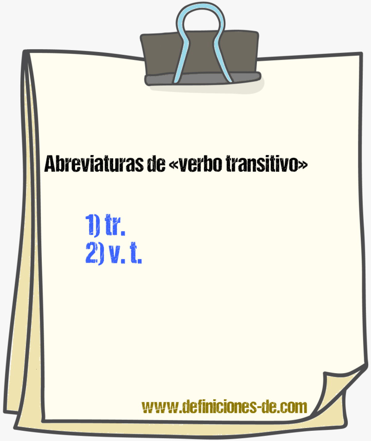 Abreviaturas de verbo transitivo