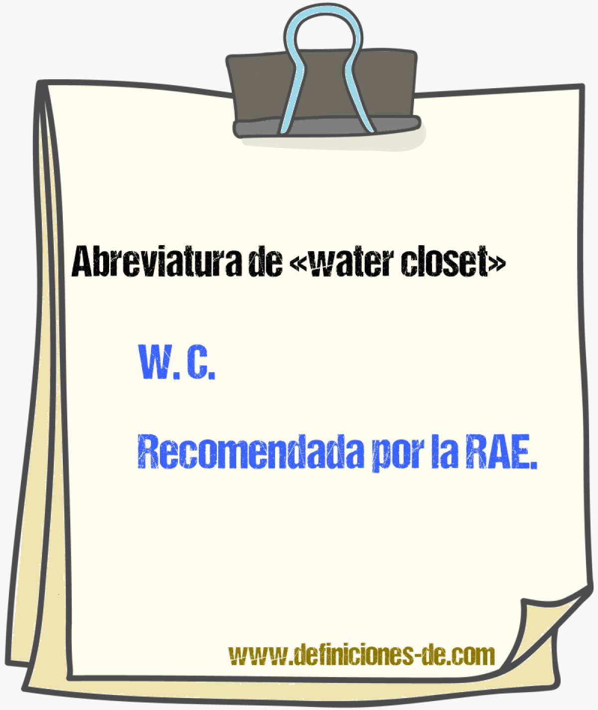 Abreviaturas de water closet