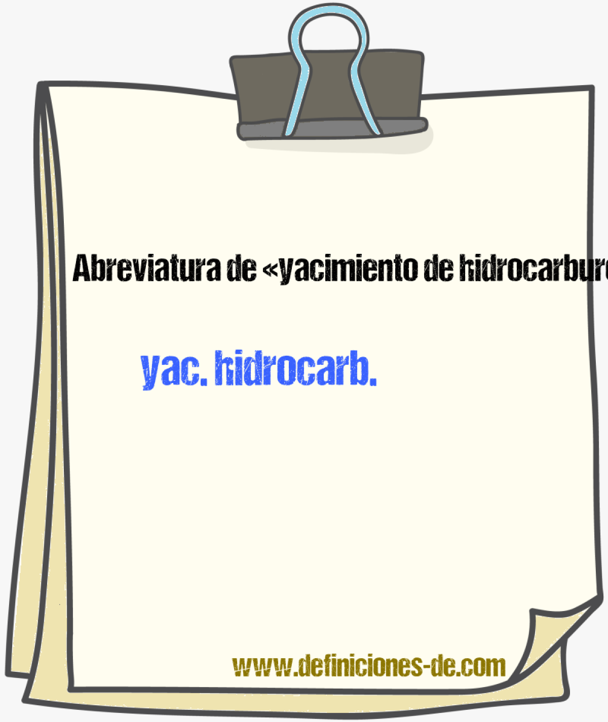 Abreviaturas de yacimiento de hidrocarburos