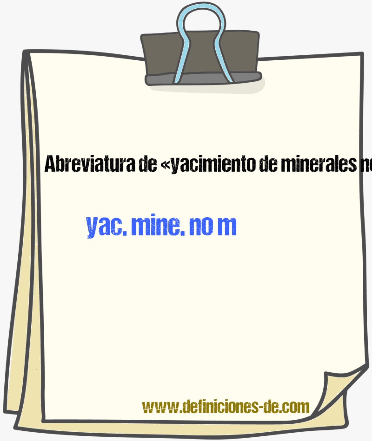 Abreviaturas de yacimiento de minerales no metalferos