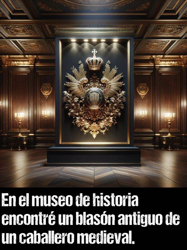 medieval: En el museo de historia encontr un blasn antiguo de un caballero medieval.