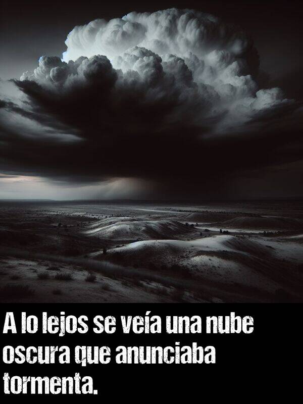 tormenta: A lo lejos se vea una nube oscura que anunciaba tormenta.