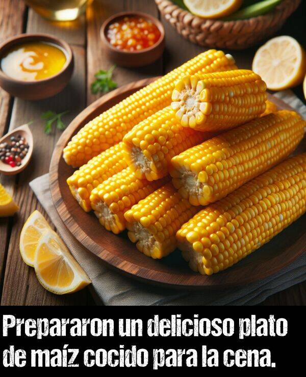 cocido: Prepararon un delicioso plato de maz cocido para la cena.