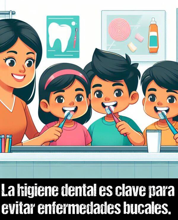 clave: La higiene dental es clave para evitar enfermedades bucales.