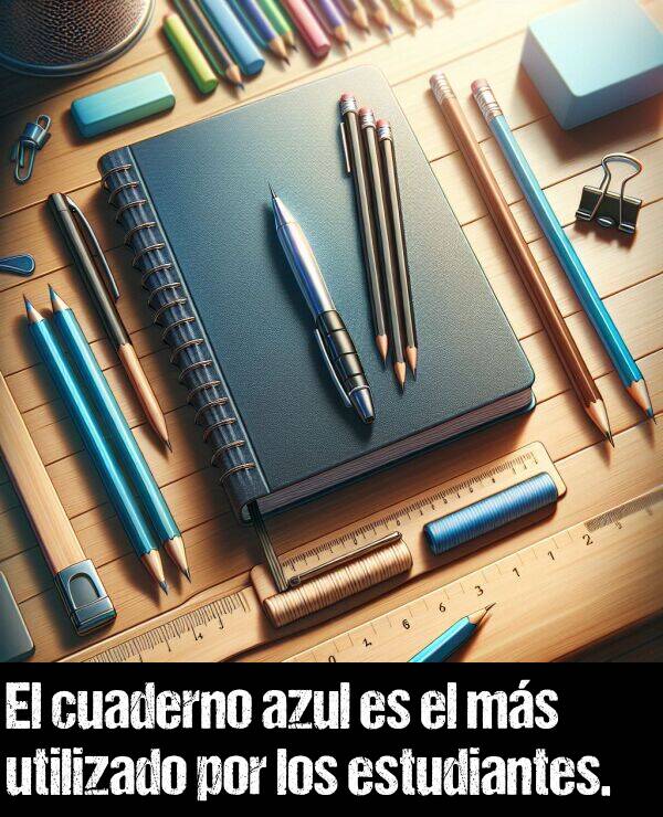 estudiantes: El cuaderno azul es el ms utilizado por los estudiantes.