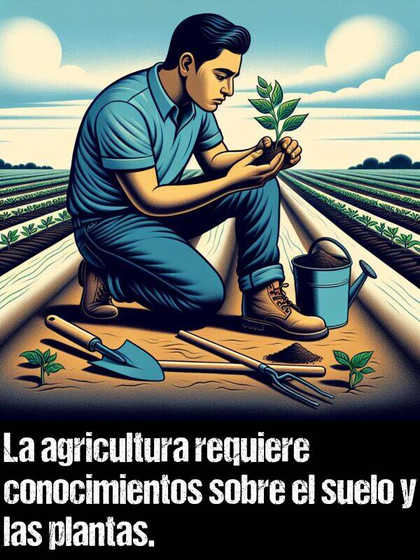 conocimientos: La agricultura requiere conocimientos sobre el suelo y las plantas.