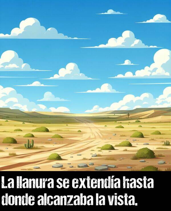 extenda: La llanura se extenda hasta donde alcanzaba la vista.