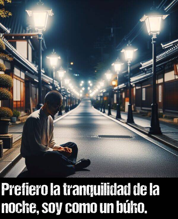 bho: Prefiero la tranquilidad de la noche, soy como un bho.