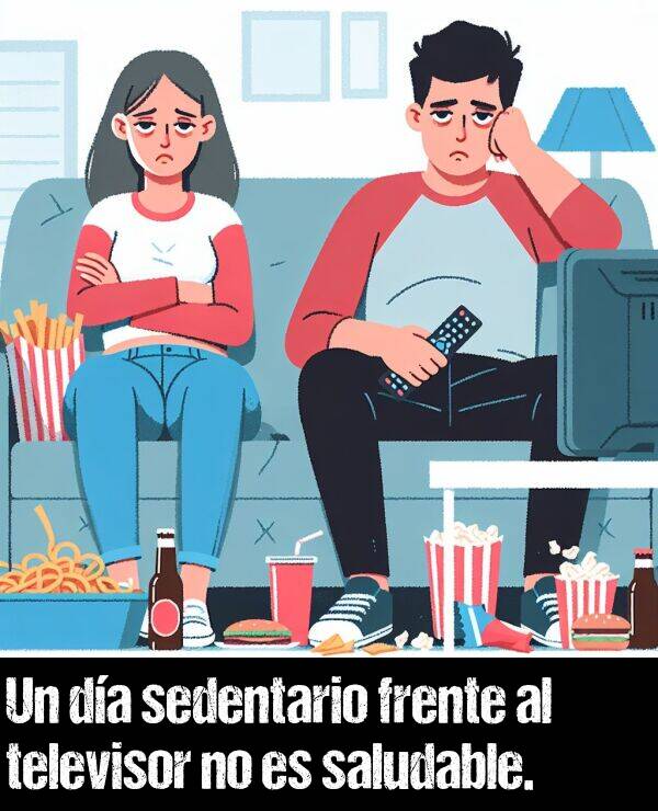 sedentario: Un da sedentario frente al televisor no es saludable.