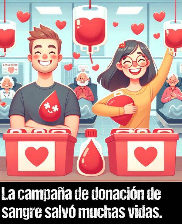 donacin: La campaa de donacin de sangre salv muchas vidas.